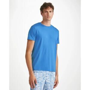 Derek Rose Basel Micro Modal Stretch T-Shirt - Azure Blue New, Sz L Retail $175